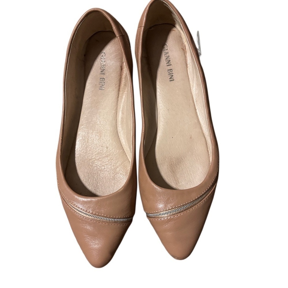 Gianni Bini zipper flat for casual look leather upper leather linning